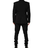 Dolce & Gabbana Black Cotton Single Breasted 2 Piece Suit