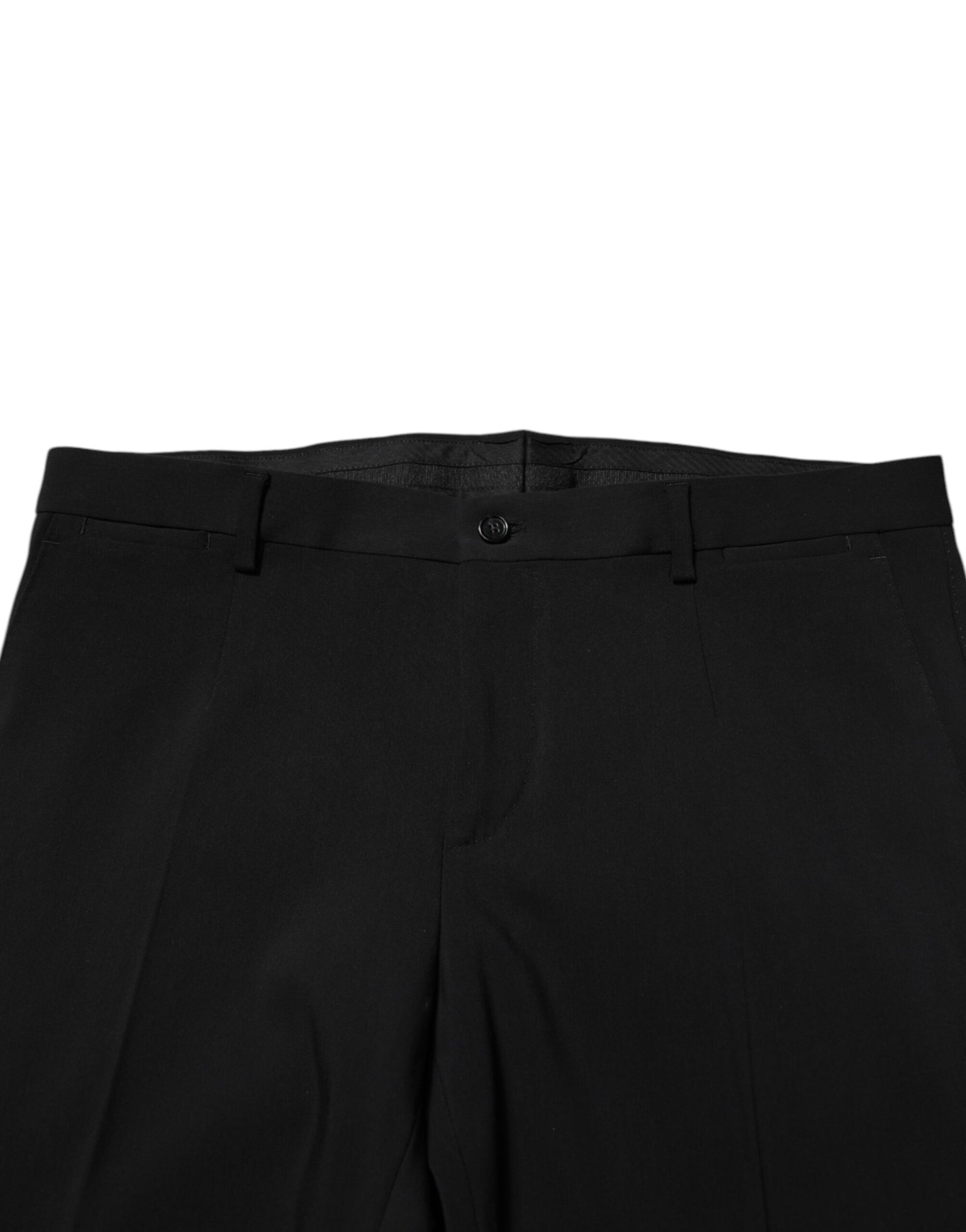 Dolce & Gabbana Black Cotton Single Breasted 2 Piece Suit