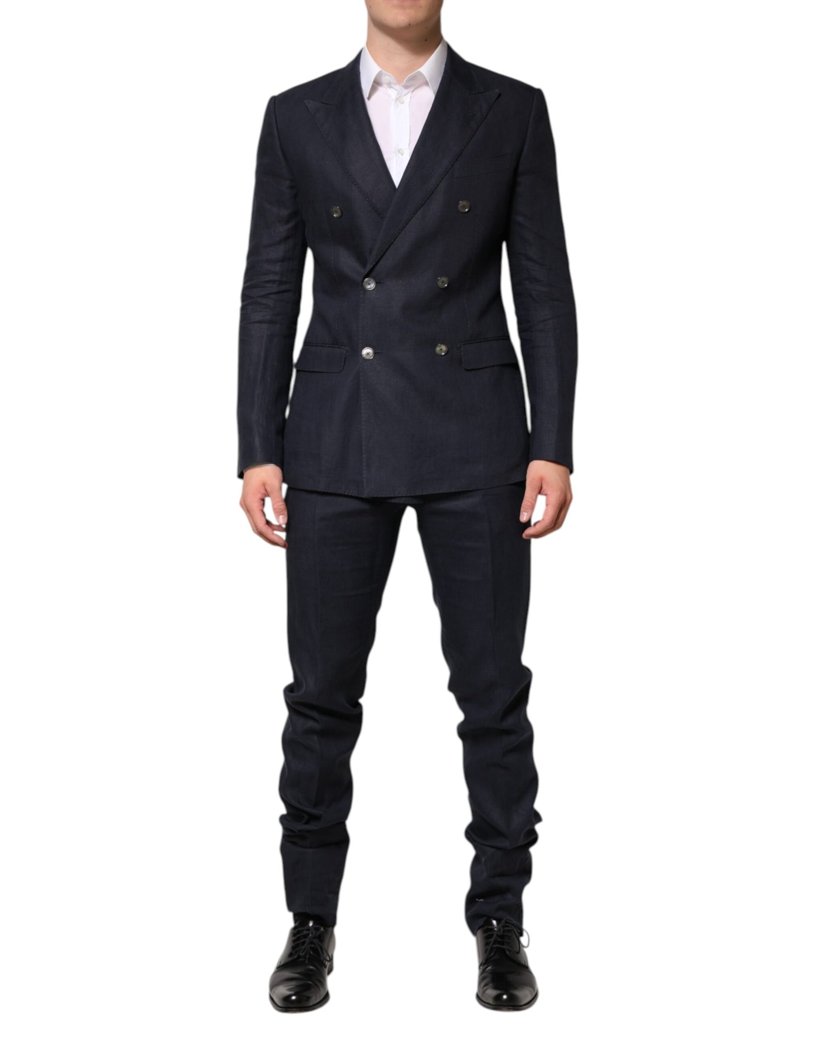 Dolce &amp; Gabbana Dark Blue Double Breasted 2 Piece Suit