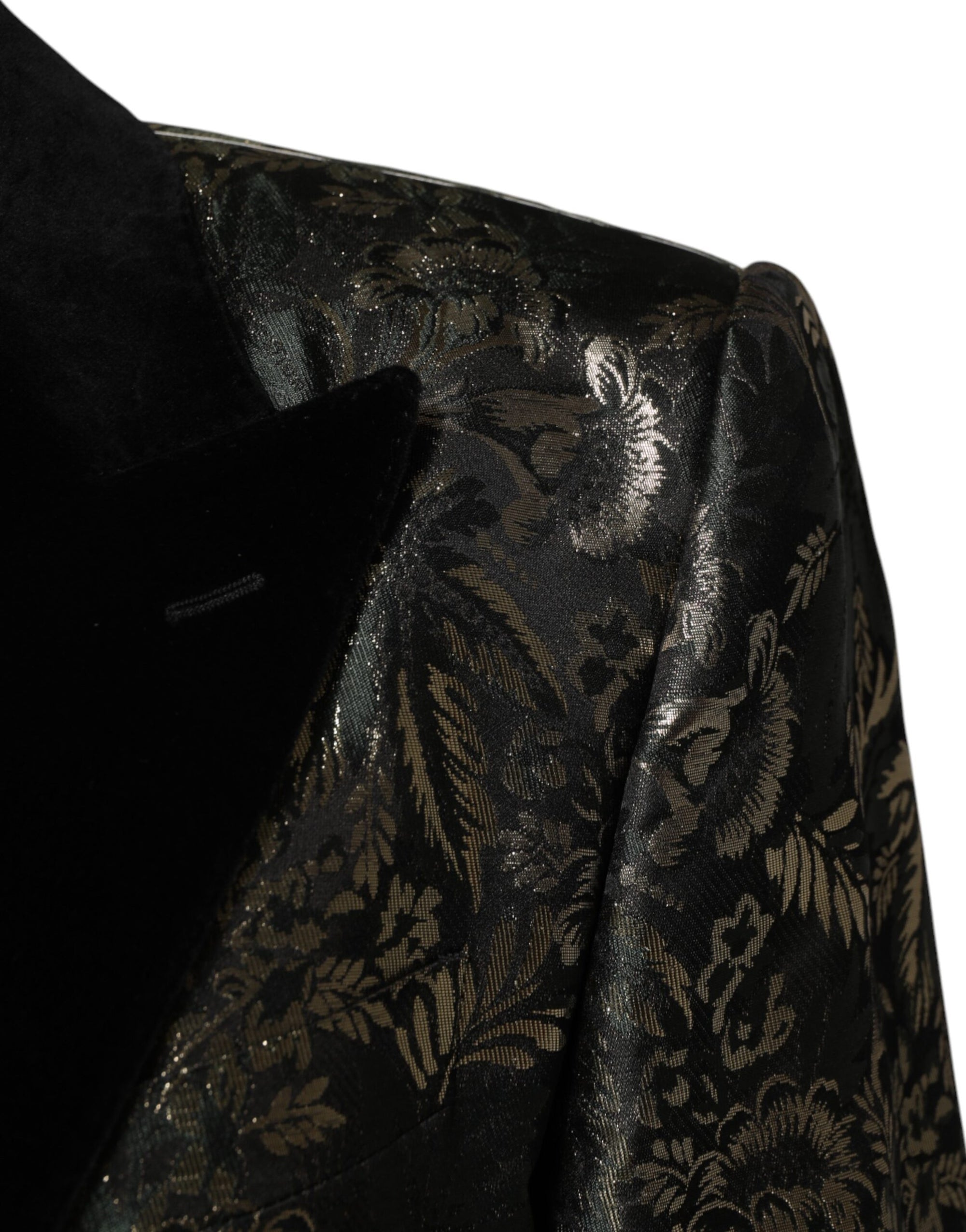 Costume 2 pièces en soie jacquard floral métallisé Dolce &amp; Gabbana