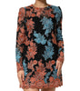 Dolce & Gabbana Multicolor Floral Embroidery Shift Mini Dress
