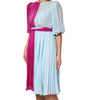 Dolce & Gabbana Fuchsia Light Blue Silk Two Tone Midi Dress