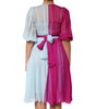 Dolce & Gabbana Fuchsia Light Blue Silk Two Tone Midi Dress