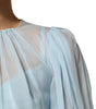 Dolce & Gabbana Fuchsia Light Blue Silk Two Tone Midi Dress