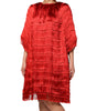 Dolce & Gabbana Red Silk Tiers Fringe Shift Knee Length Dress