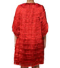Dolce & Gabbana Red Silk Tiers Fringe Shift Knee Length Dress
