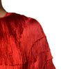 Dolce & Gabbana Red Silk Tiers Fringe Shift Knee Length Dress