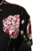 Haut à manches courtes en coton noir à imprimé floral Dolce & Gabbana