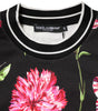 Haut à manches courtes en coton noir à imprimé floral Dolce & Gabbana