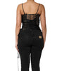 Dolce & Gabbana Black Eyelet Embellished Corset Style Top