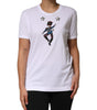 Dolce & Gabbana White Cotton Sequin Embellished Top T-shirt