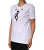 Dolce & Gabbana White Cotton Sequin Embellished Top T-shirt