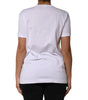 Dolce & Gabbana White Cotton Sequin Embellished Top T-shirt