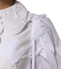 Dolce & Gabbana White Ruffled Lace Embellished Blouse Top