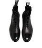 Dolce & Gabbana Brown Black Lace Up Mid Calf Men Boots Shoes
