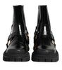 Dolce & Gabbana Black Leather Chelsea Men Short Boots Shoes