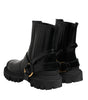 Dolce & Gabbana Black Leather Chelsea Men Short Boots Shoes