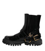 Dolce & Gabbana Black Leather Chelsea Men Short Boots Shoes