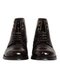 Dolce & Gabbana Dark Brown Leather Lace Up Short Boots Shoes