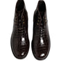 Dolce & Gabbana Dark Brown Leather Lace Up Short Boots Shoes