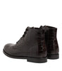 Dolce & Gabbana Dark Brown Leather Lace Up Short Boots Shoes