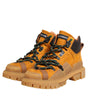 Dolce & Gabbana Orange Lace Up Trekking Ankle Boots Shoes