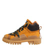 Dolce & Gabbana Orange Lace Up Trekking Ankle Boots Shoes