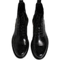 Bottes mi-mollet à lacets en cuir noir Dolce & Gabbana