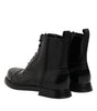 Bottes mi-mollet à lacets en cuir noir Dolce & Gabbana