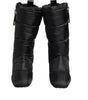Dolce & Gabbana Black Padded Mid Calf Logo Heel Boots Shoes