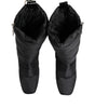 Dolce & Gabbana Black Padded Mid Calf Logo Heel Boots Shoes