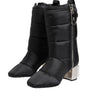 Dolce & Gabbana Black Padded Mid Calf Logo Heel Boots Shoes