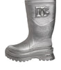 Bottes de pluie à enfiler Dolce &amp; Gabbana argentées métallisées
