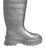 Bottes de pluie à enfiler Dolce &amp; Gabbana argentées métallisées