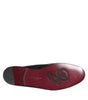 Dolce & Gabbana Black Velvet Slides DG Crown Slipper Shoes