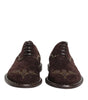 Dolce & Gabbana Brown Velvet Lace Up Oxford Dress Shoes