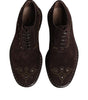 Dolce & Gabbana Brown Velvet Lace Up Oxford Dress Shoes