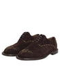 Dolce & Gabbana Brown Velvet Lace Up Oxford Dress Shoes