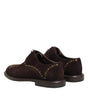 Dolce & Gabbana Brown Velvet Lace Up Oxford Dress Shoes