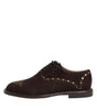 Dolce & Gabbana Brown Velvet Lace Up Oxford Dress Shoes