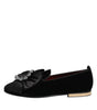 Dolce & Gabbana Black VATICANO Crystal Ribbon Slip On Shoes