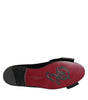 Dolce & Gabbana Black VATICANO Crystal Ribbon Slip On Shoes