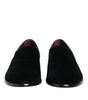 Dolce & Gabbana Black Velvet Loafers Formal Men Dress Shoes