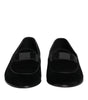 Dolce & Gabbana Black Velvet Loafers Formal Men Dress Shoes