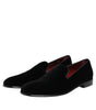 Mocassins à enfiler en velours noir Dolce &amp; Gabbana pour hommes