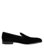 Mocassins à enfiler en velours noir Dolce &amp; Gabbana pour hommes