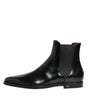 Dolce & Gabbana Black Leather MILLENIALS Mid Calf Boots Shoes