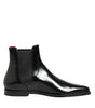 Dolce & Gabbana Black Leather MILLENIALS Mid Calf Boots Shoes