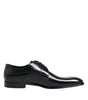Dolce & Gabbana Navy Blue Leather Lace Up Derby Formal Shoes