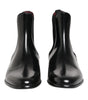 Bottes mi-mollet en cuir noir Dolce & Gabbana
